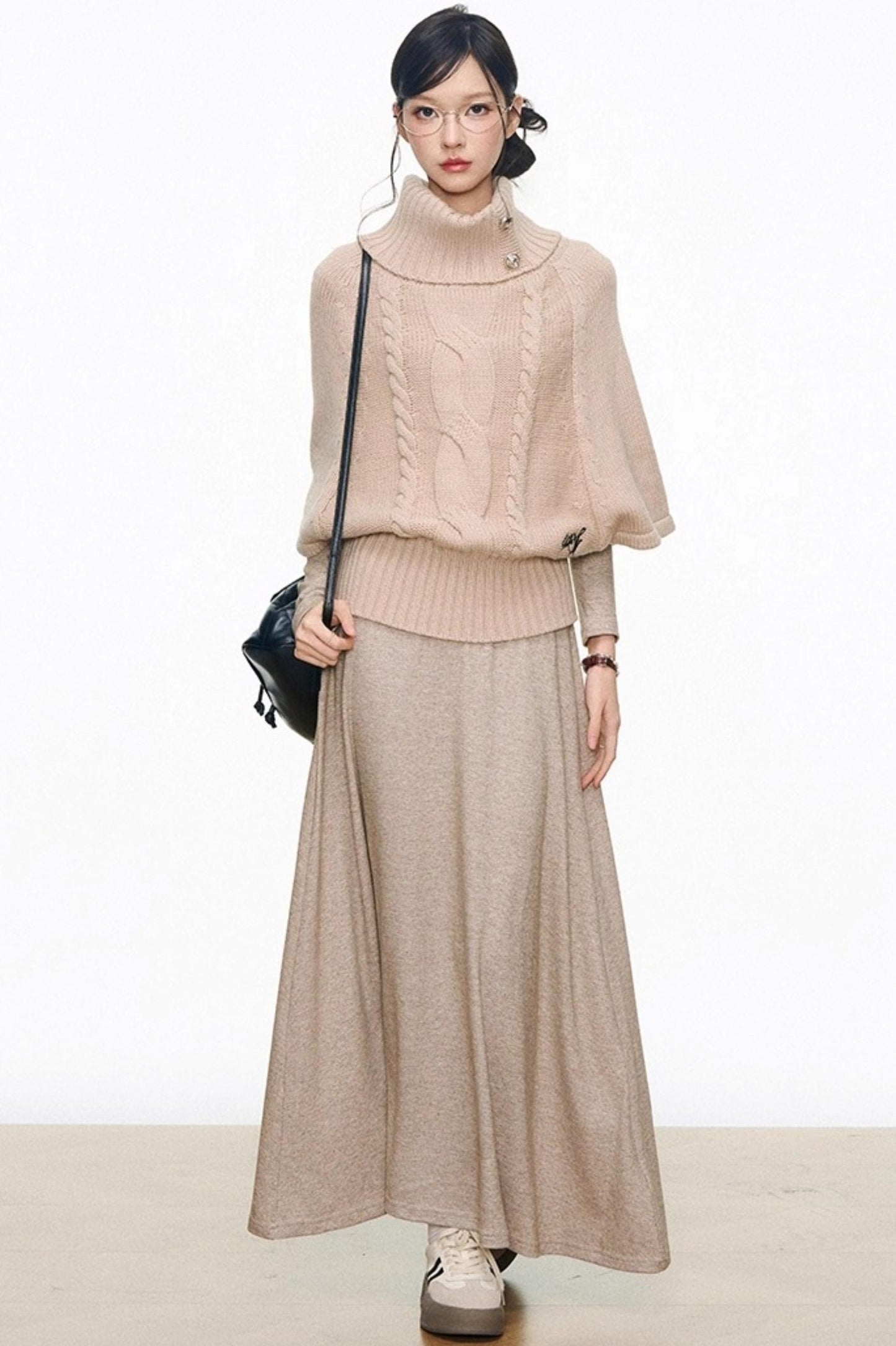 Silver Button Knitwear Dress Set-Up