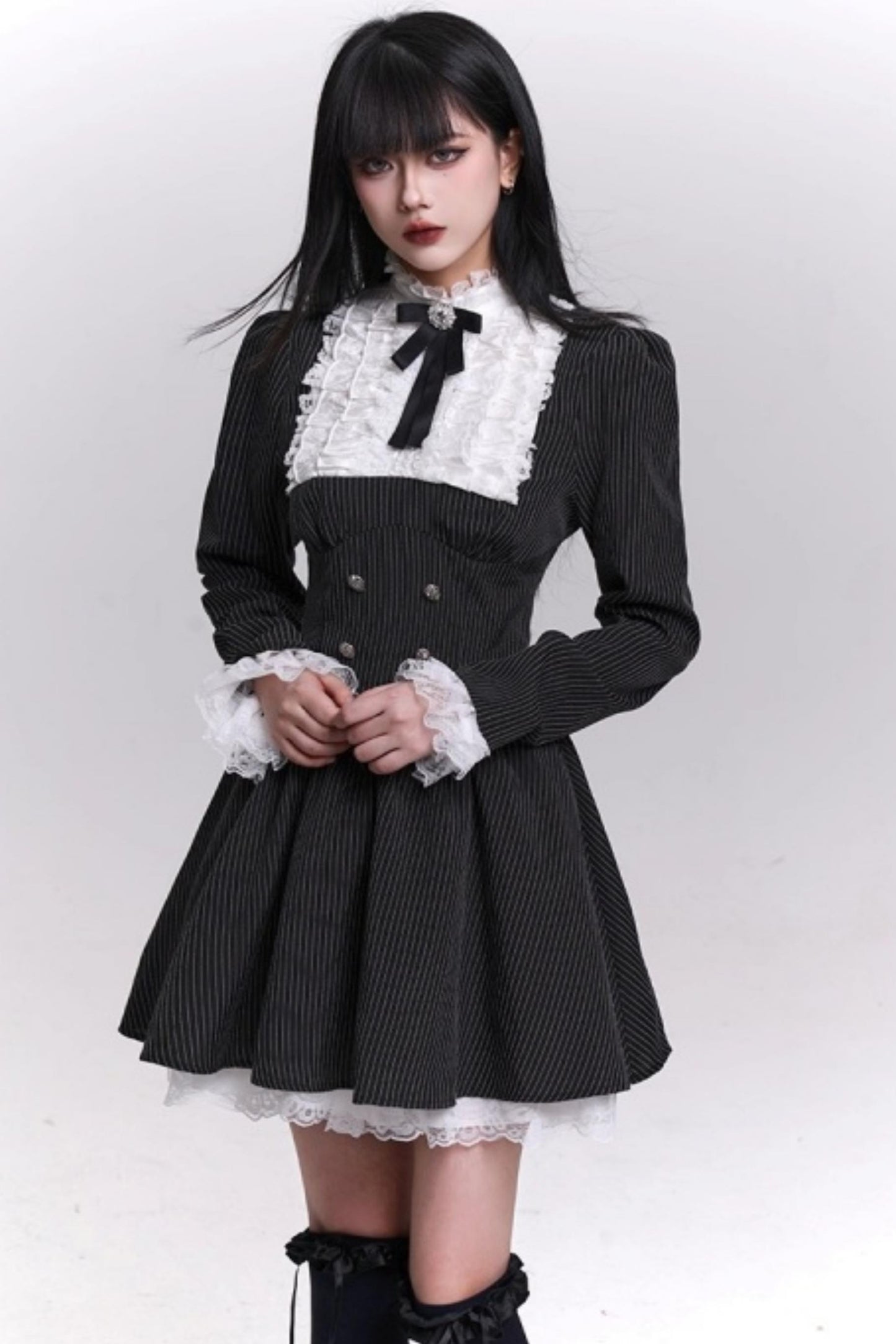 Medieval Striped Gothic Dress