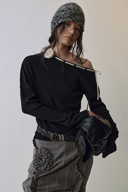 Rose Flower Knitted Top