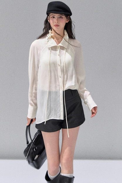 Black Leather Womens Shorts