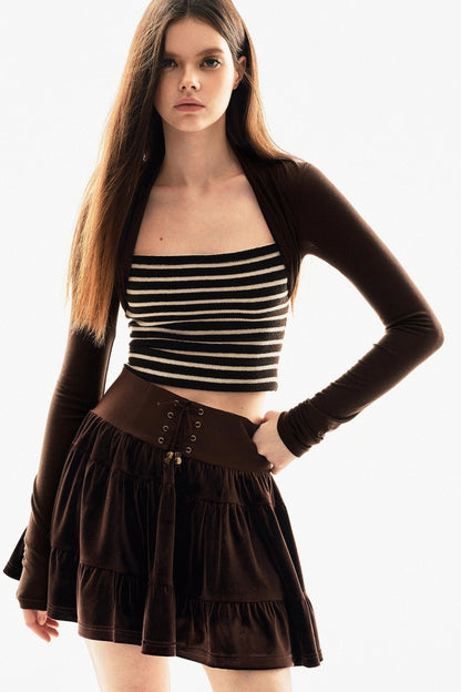 Tencel Wool Striped Knit Top