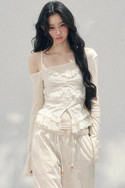 Lace Draped Two-Piece Top