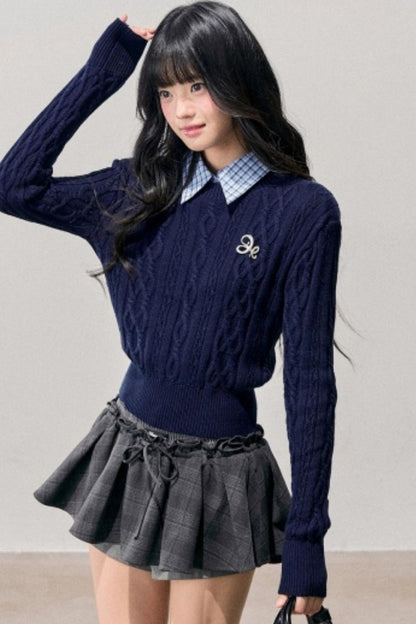 Unfinished Poem Plaid Sweater