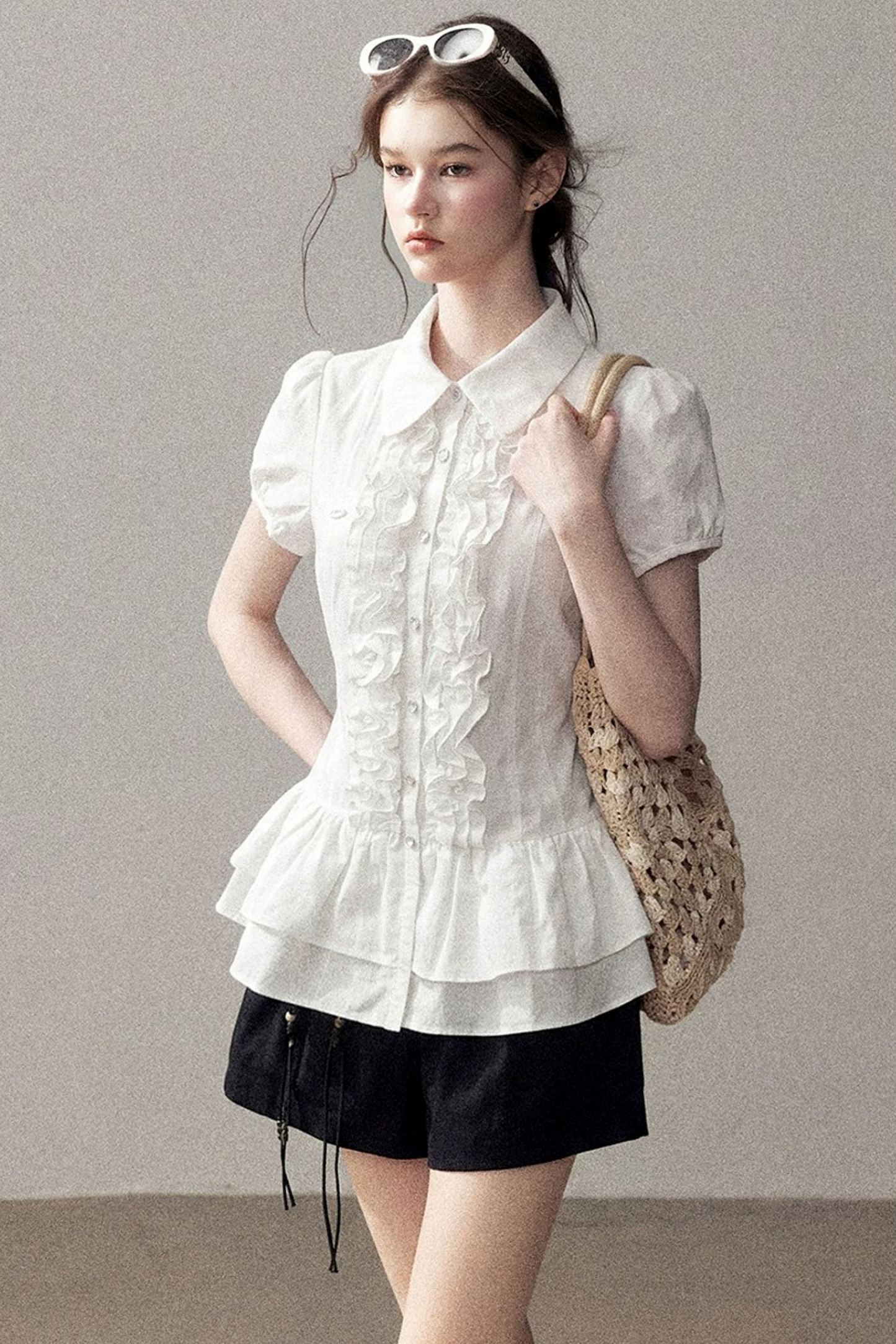 Pure White Ruffled Blouse