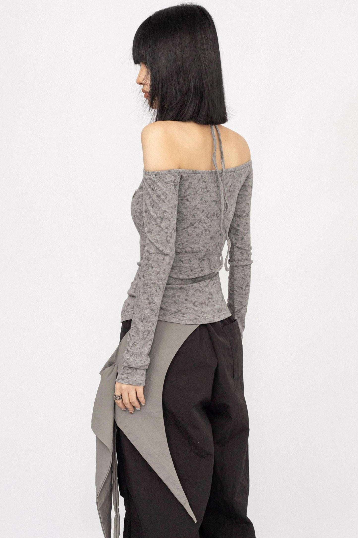 American Spice Girl One-Shoulder Long Sleeve Top