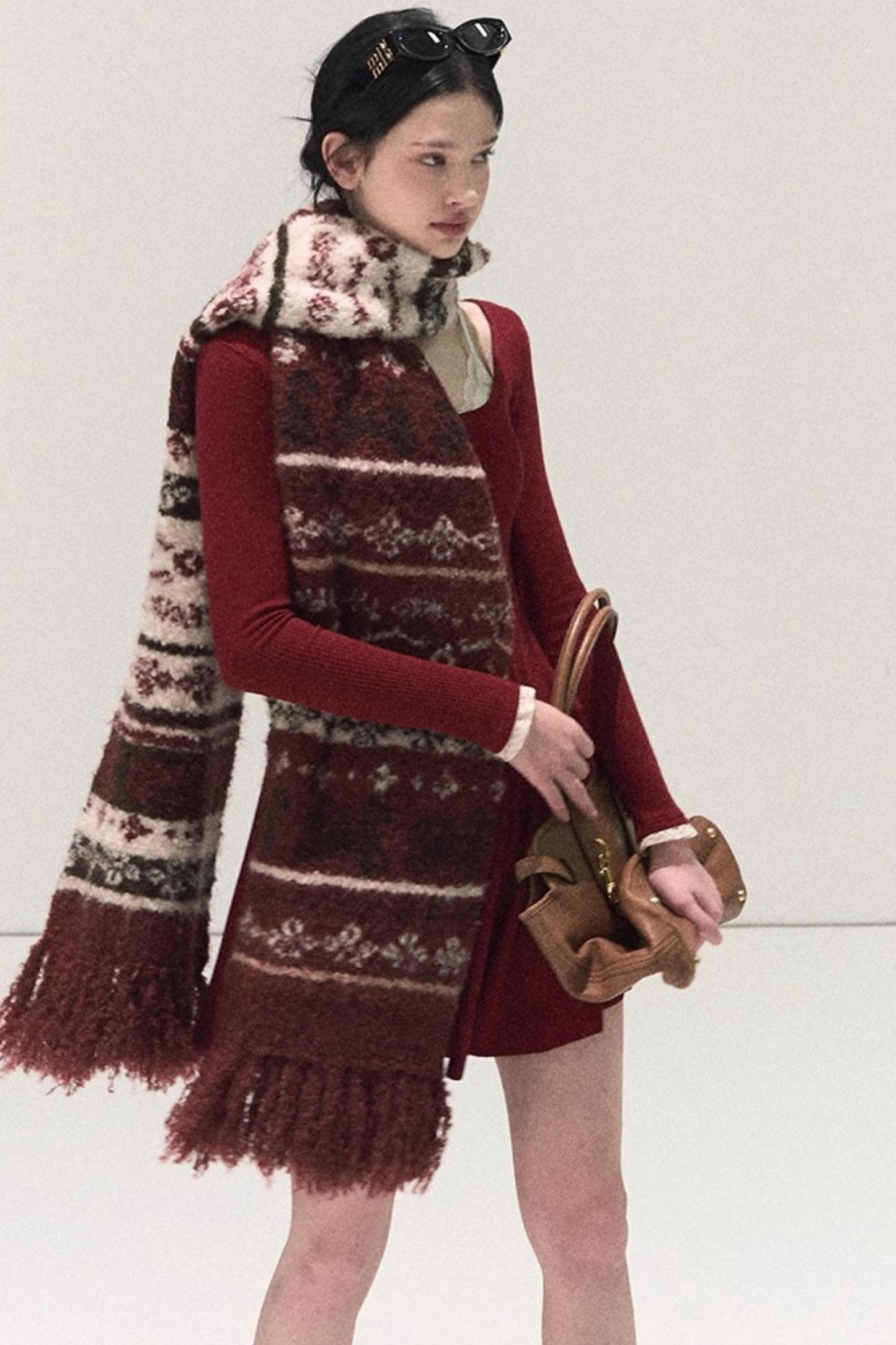 Handmade Wool Fair Isle Scarf