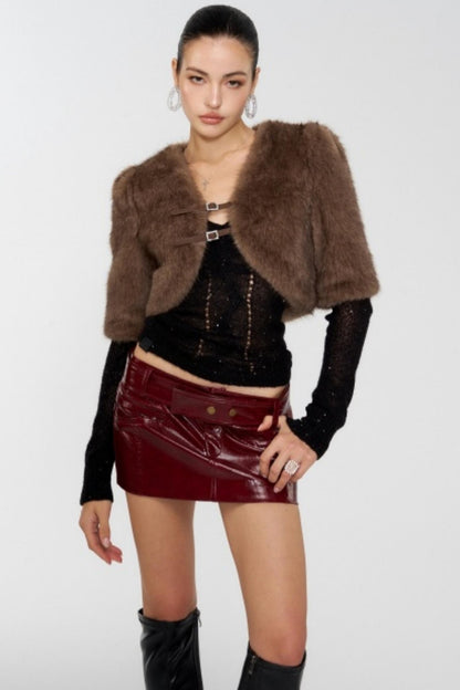 Temperament Shoulder Autumn Fur Jacket
