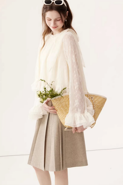 Chiffon Bow Ribbon Blouse