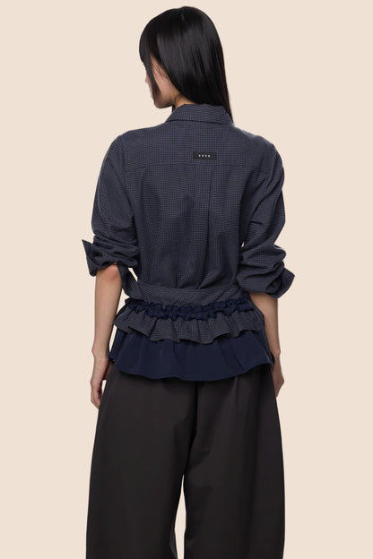 Vintage Pleated Plaid Shirt