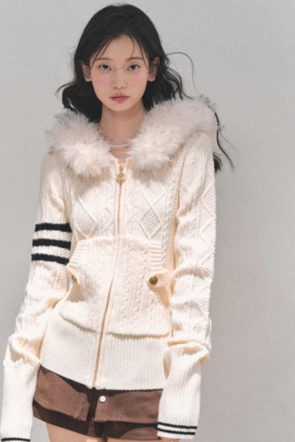 Winter Hooded Knit Sweater