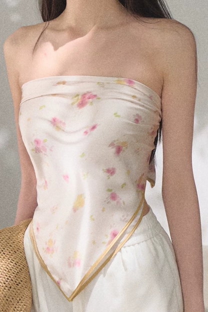 Lyocell-Spitzenhose mit weitem Bein