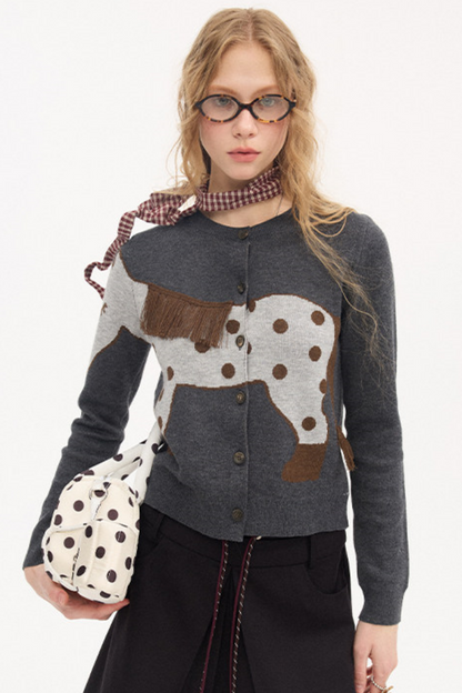 Polka Dot Knit Cardigan