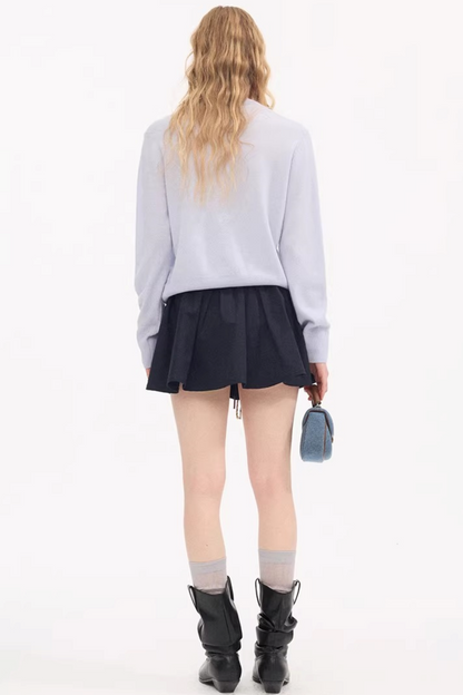 Elastic Tie-Up Puffy Skirt