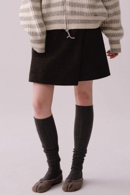 Heavy Woolen Patchwork Skirt