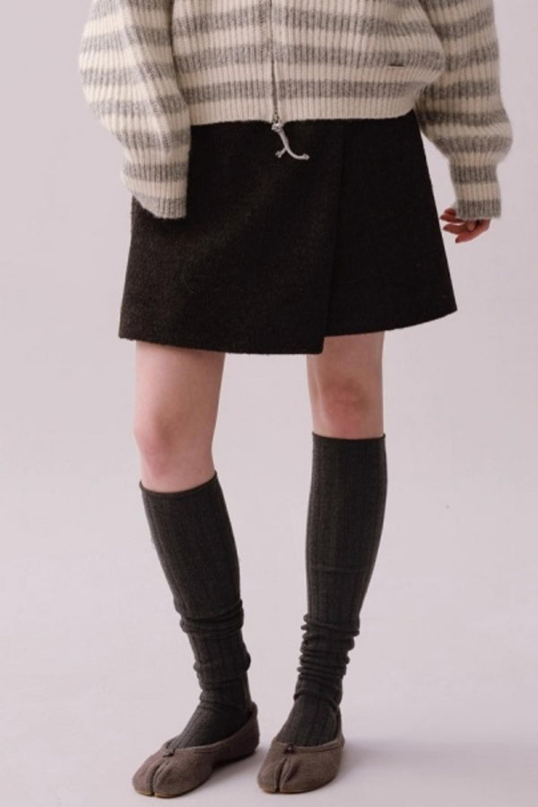 Heavy Woolen Patchwork Skirt