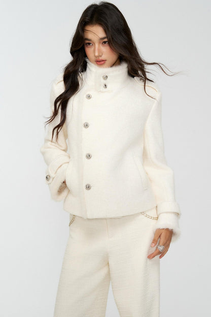 Exquisite Woolen Cropped Jacket Set-Up