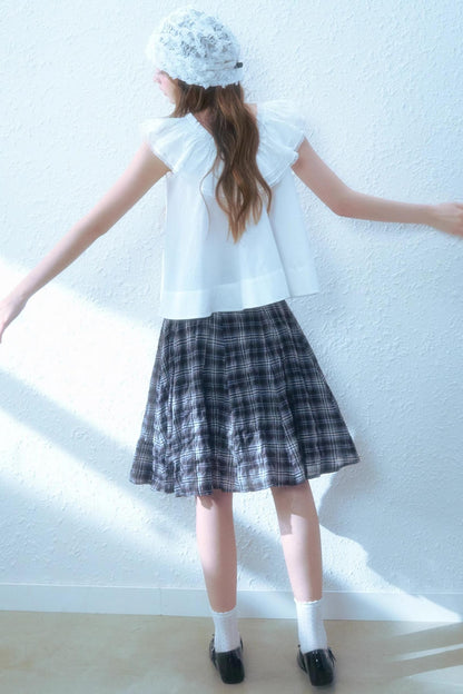 Chic Checkered Midi Skirt Set-Up