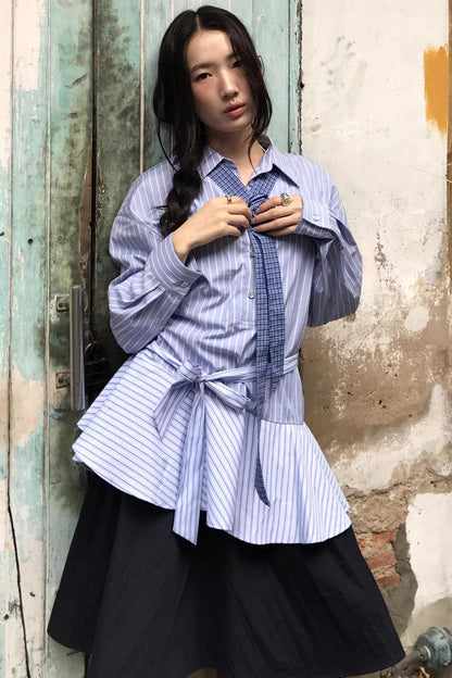 Layered Wave Stripes Dress