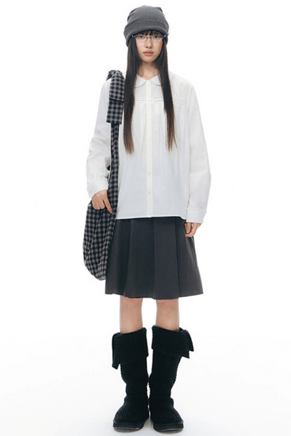 Pure Cotton Pleated Blouse