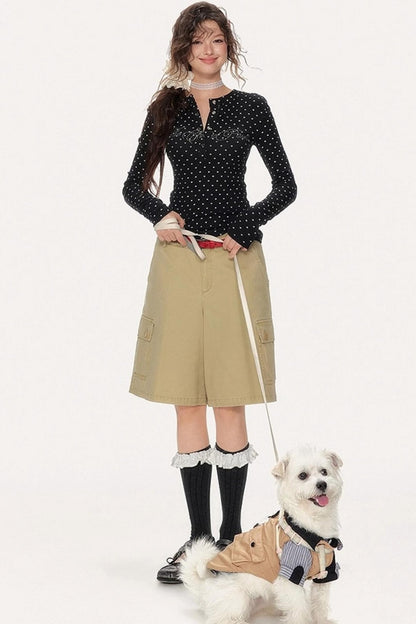 Slim Shoulder Embroidery Top