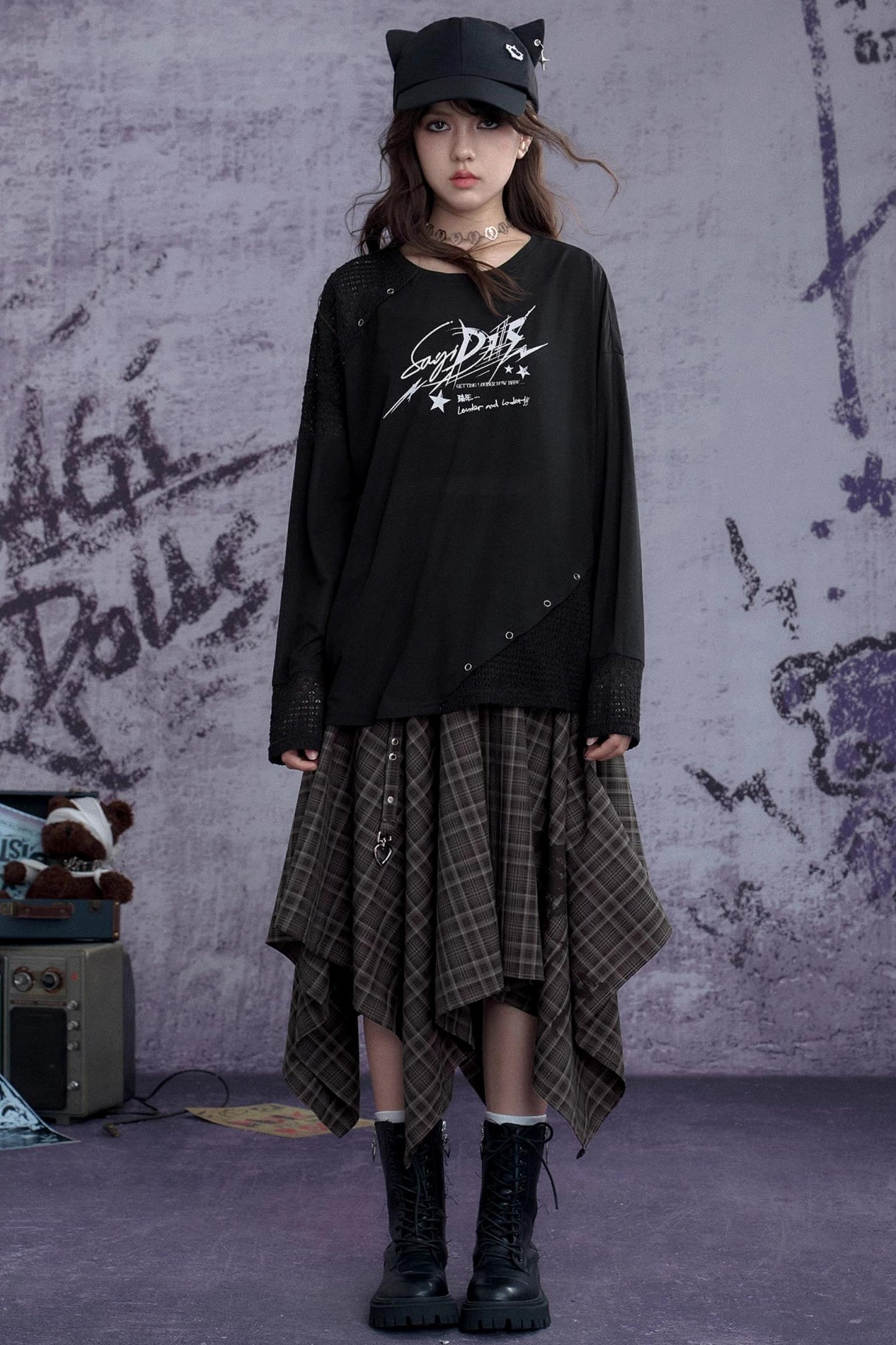 Fighting Spirit Knitted Long-Sleeved T-Shirt