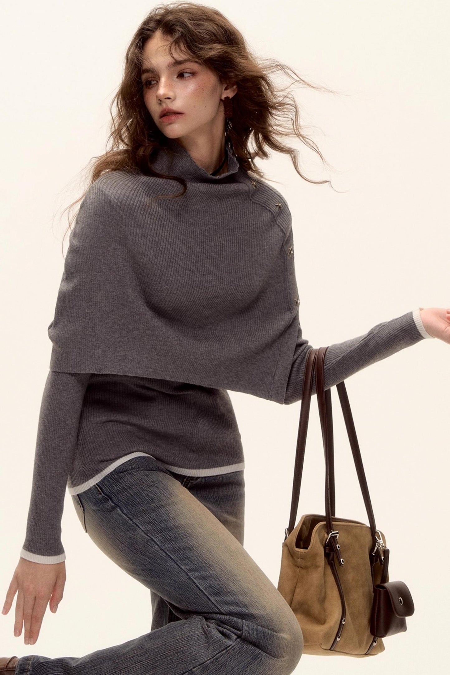 Color-Block Wool Top Set