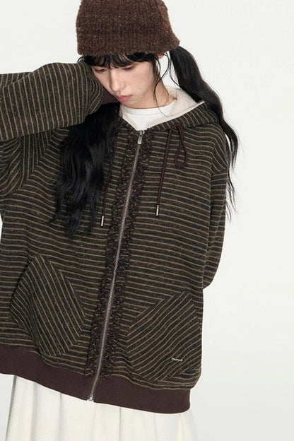 Fungus Edge Lambswool Hooded Cardigan