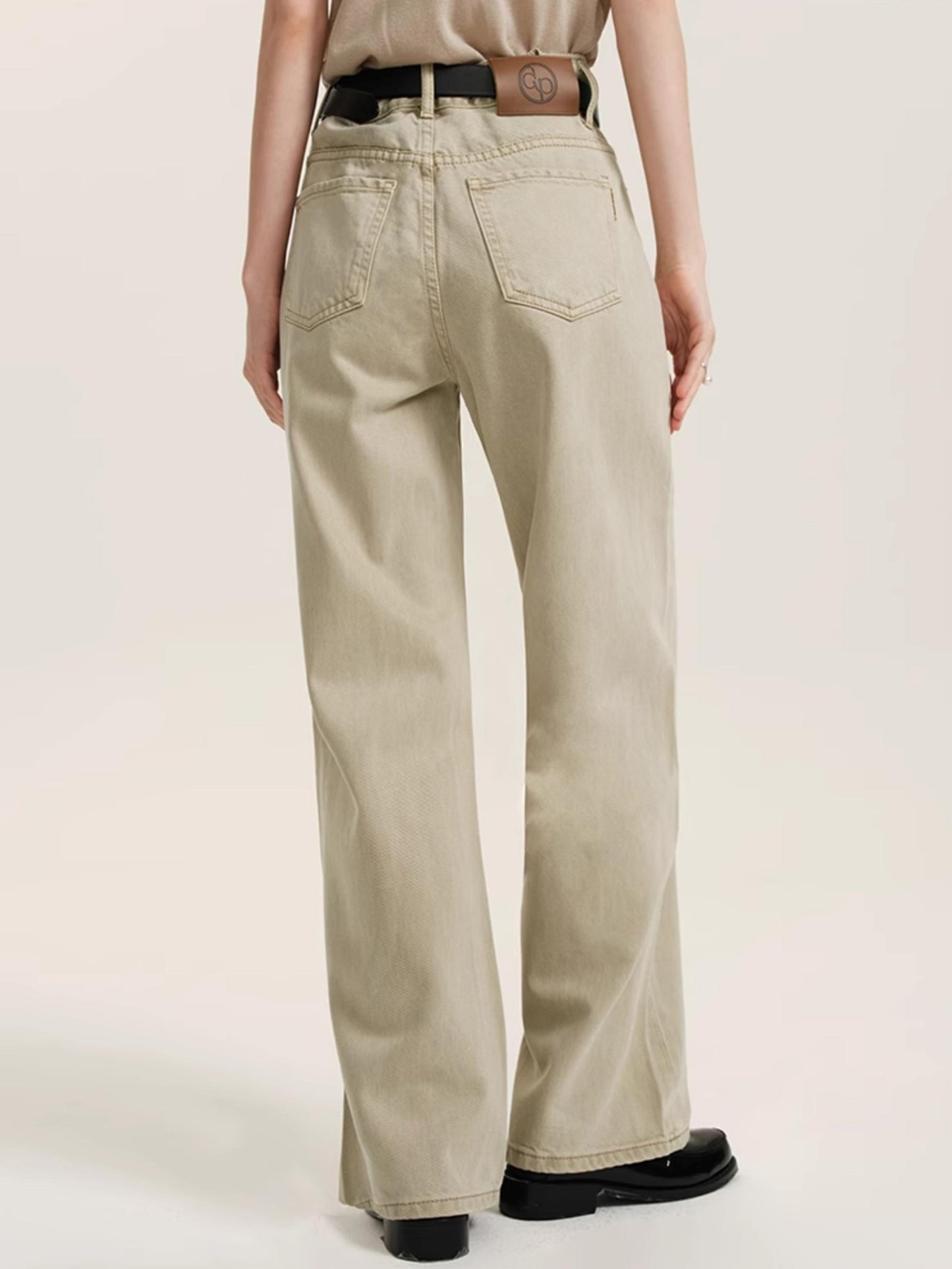 High-Waisted Tencel Straight Pants