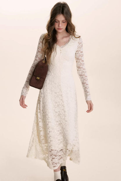 Romantic Lace Velvet Dress