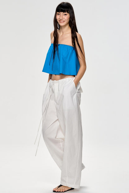 Bright Blue Backless Plunge Top