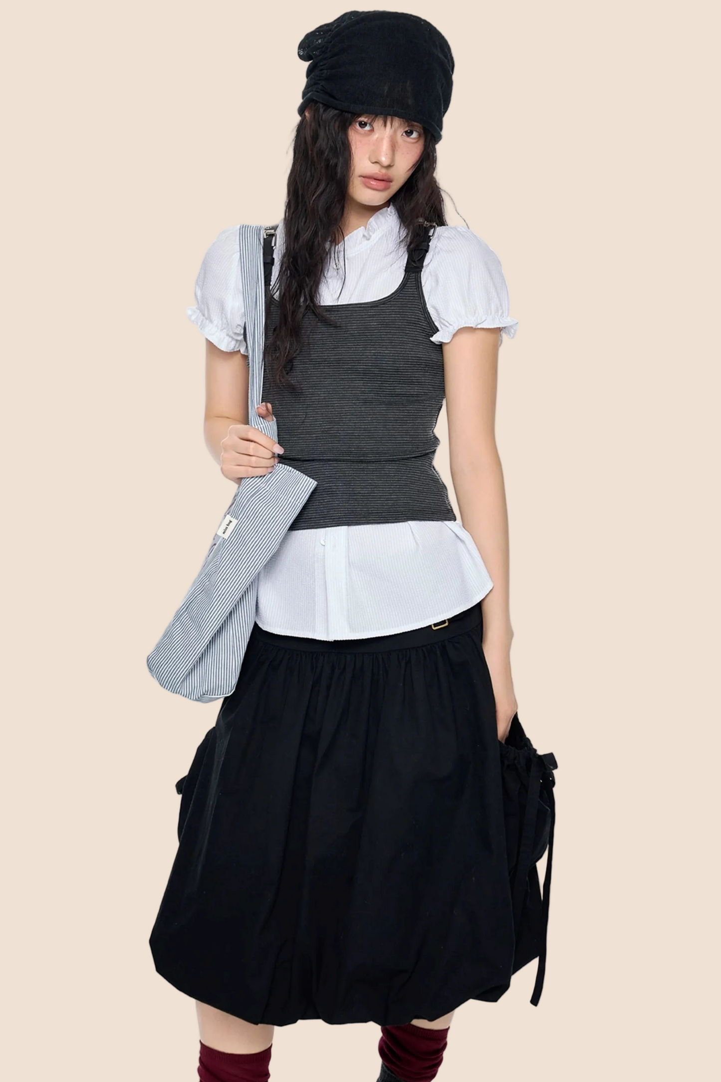Square Collar Belted Camisole Top