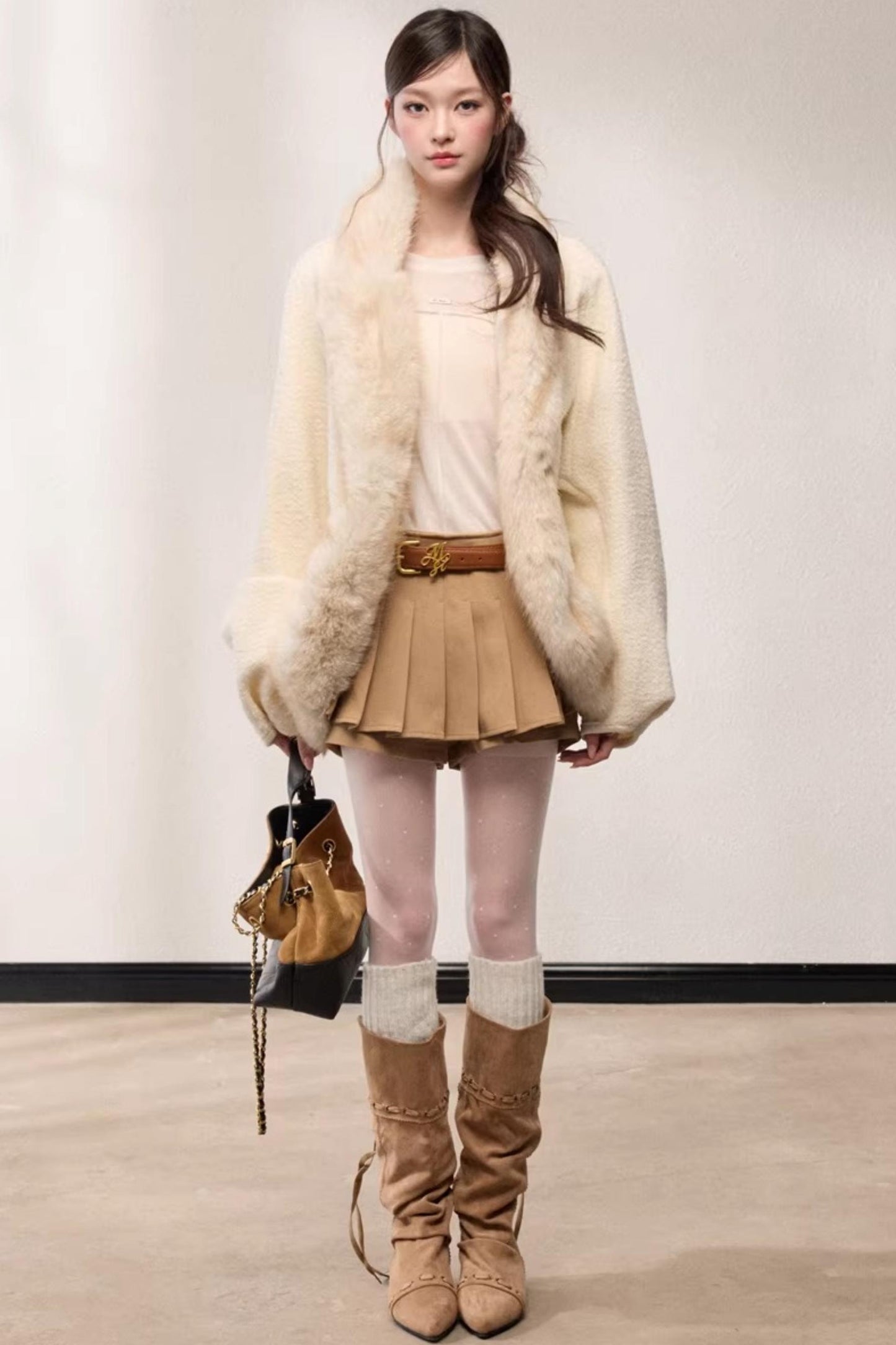 Elegant Wool Batwing Coat