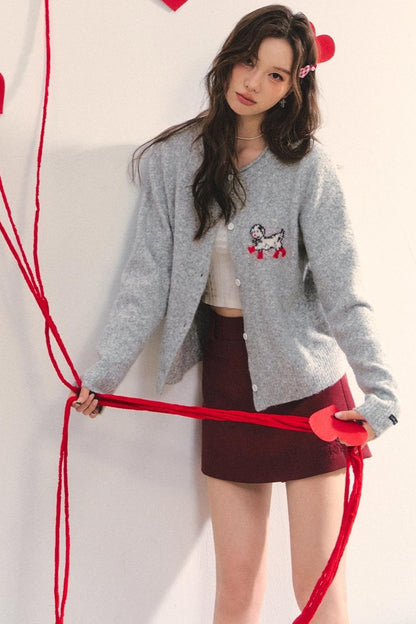 Soft Glutinous Dalmatian Jacquard Cardigan