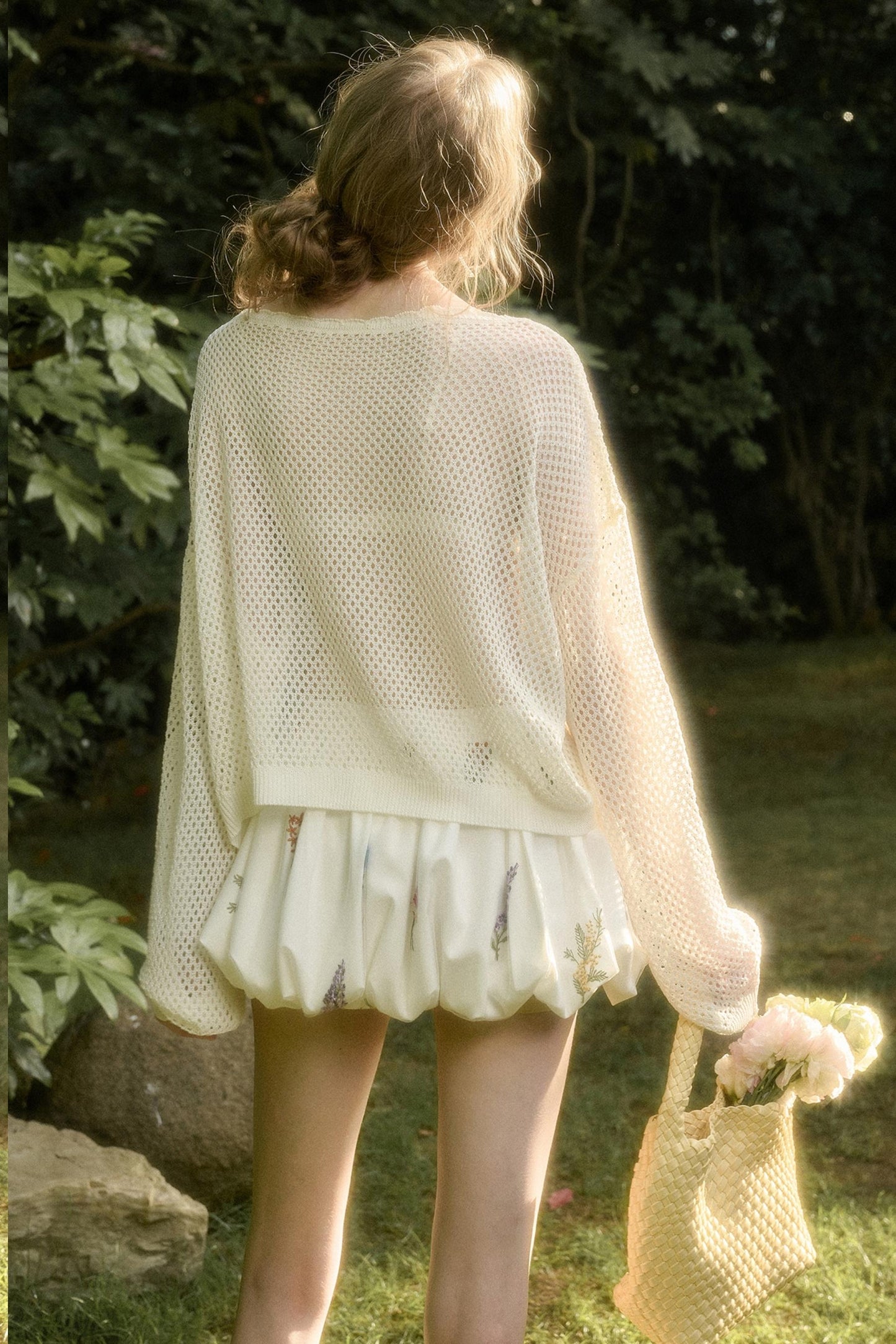 Galaxy Ice Silk Hollow Cardigan