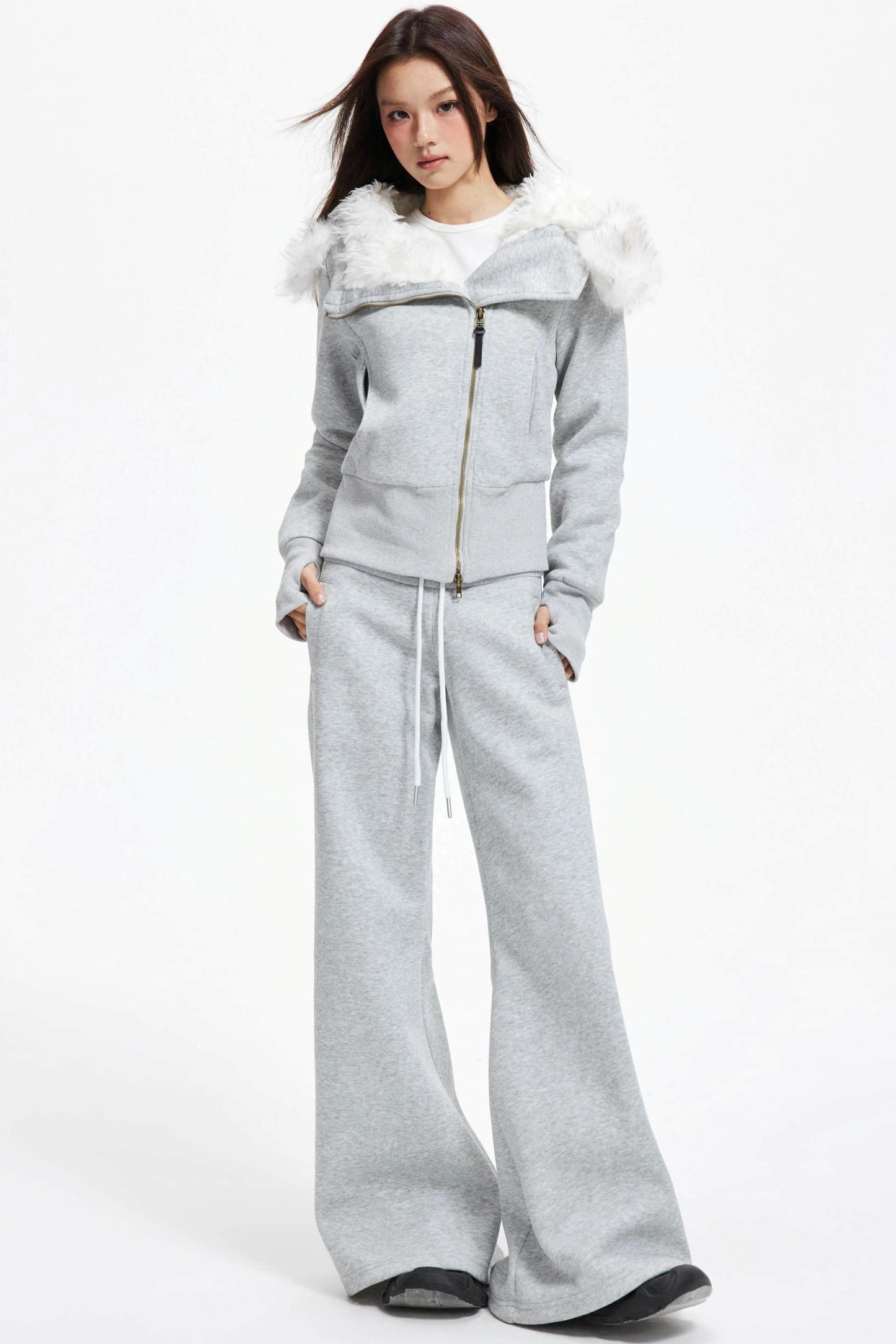 High Waist Wide Flared Sweatpants