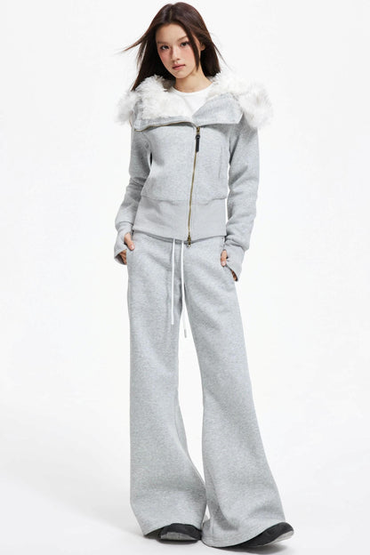 High Waist Wide Flared Sweatpants