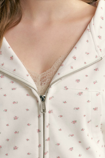 Floral Hooded Cardigan Jacket