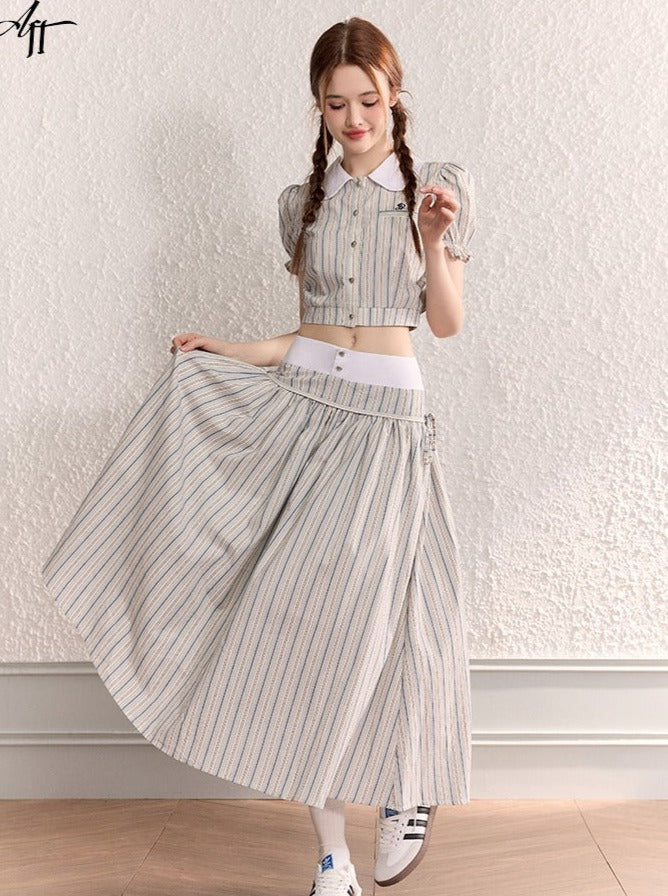 ORIGINAL DOLL COLLAR SHIRT MAXI DRESS SET-UP