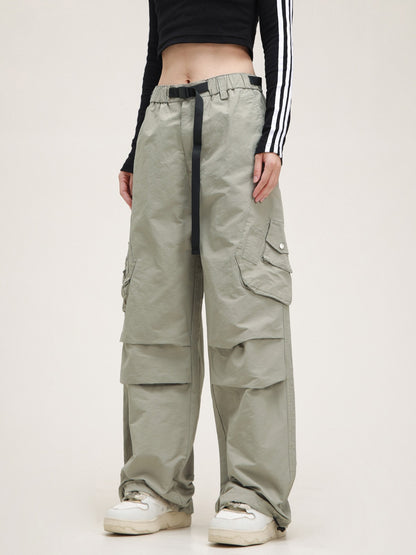 American retro straight loose cargo pants