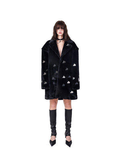 Shoulders Padded Gender Fur Coat