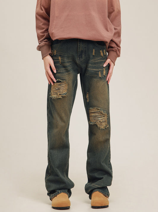 ripped worn worn jeans pants
