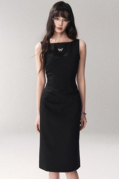 Siren schulterfreies graues Kleid