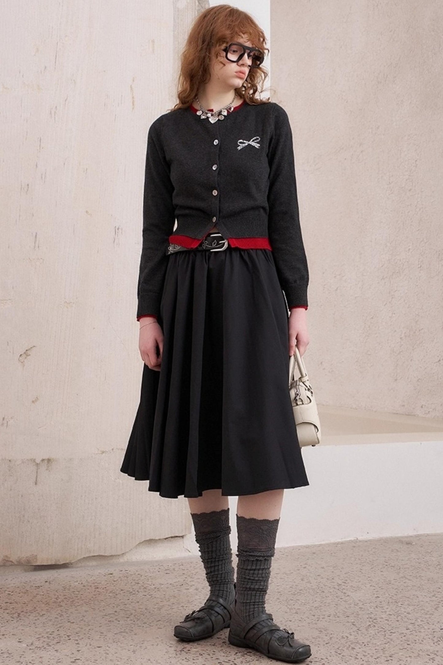 Three-Dimensional Pleated Skirt