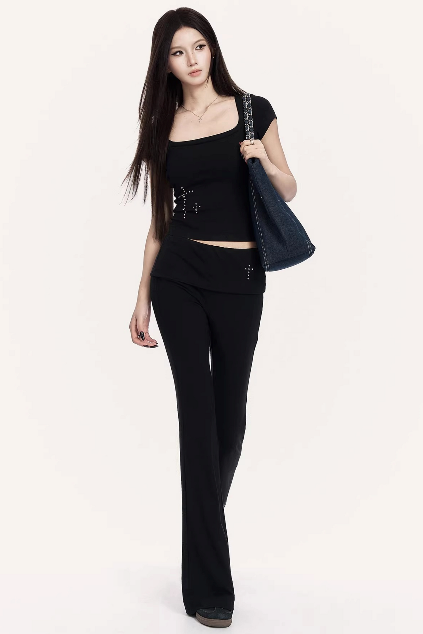 Square Neck Flared Pants Set-Up