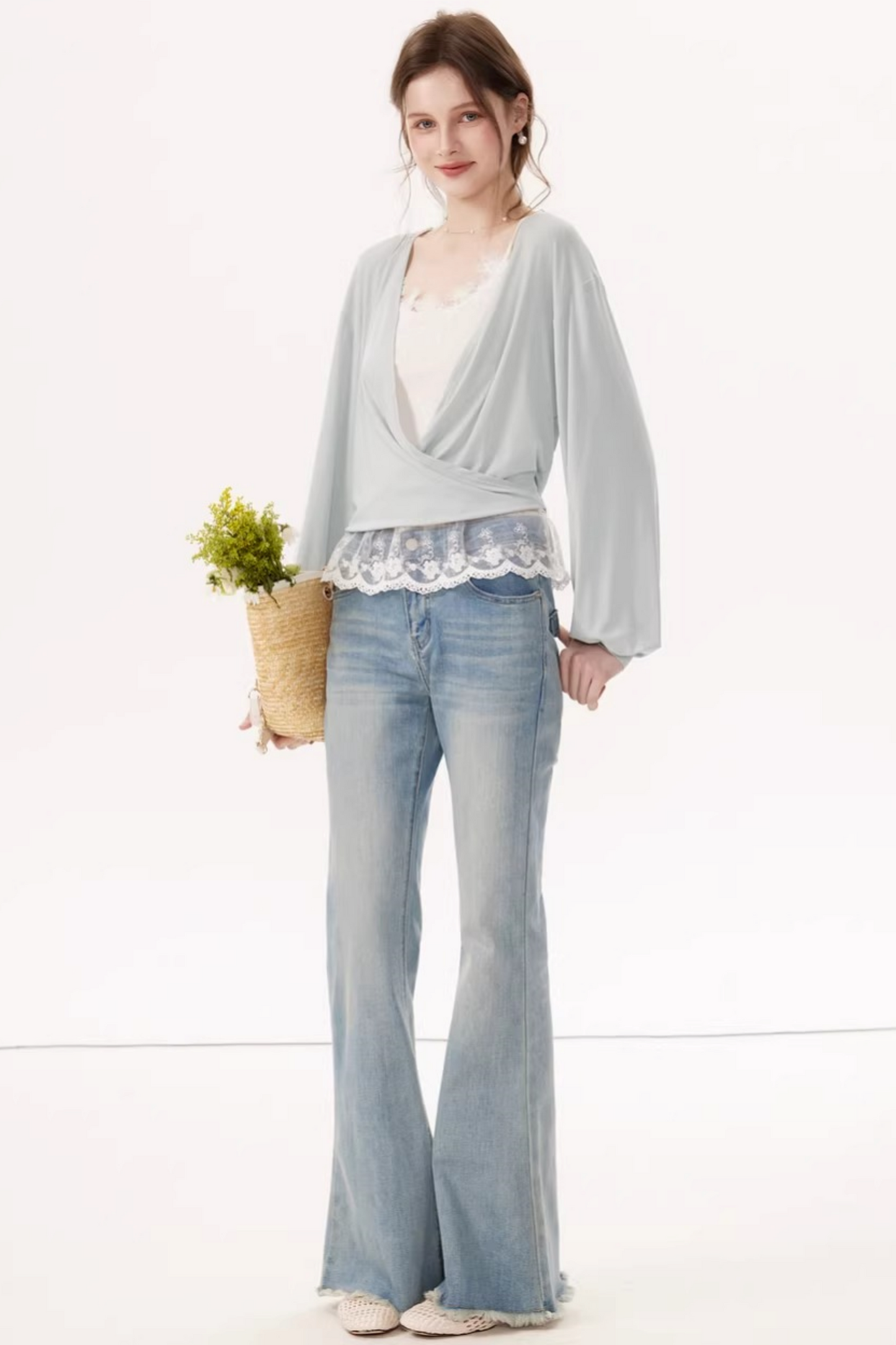 Lyocell Lace Batwing Top