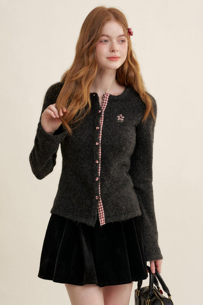 Vintage Checkered Cardigan