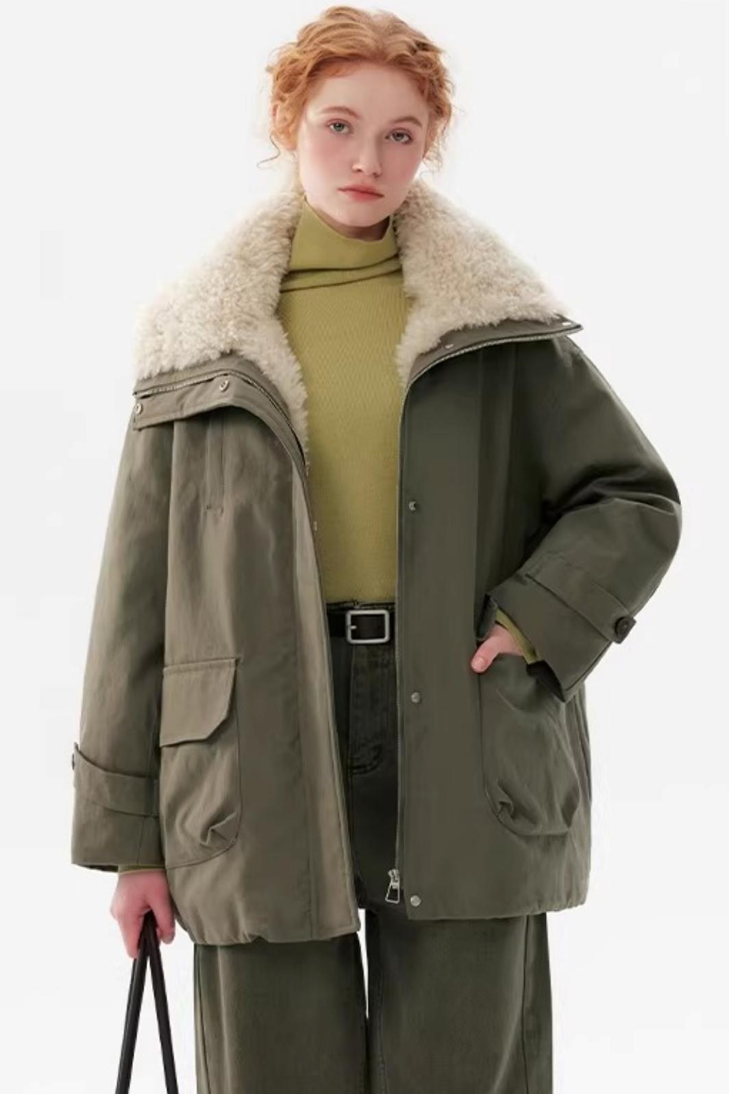 Faux Fur Collar Down Jacket