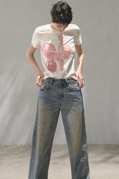 Vintage Hand-Painted Jeans Set