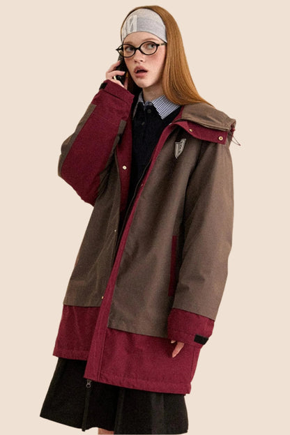 Retro Lapel Mid-Length Down Jacket