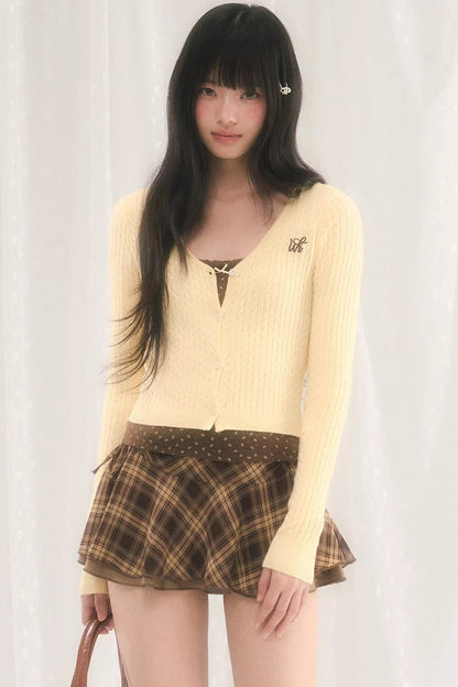 Korean Jacquard Knitted Cardigan Top